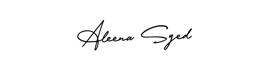 How to make Aleena Syed name signature. Use AmerikaSignatureDemo-Regular style for creating short signs online. This is the latest handwritten sign. Aleena Syed signature style 3 images and pictures png