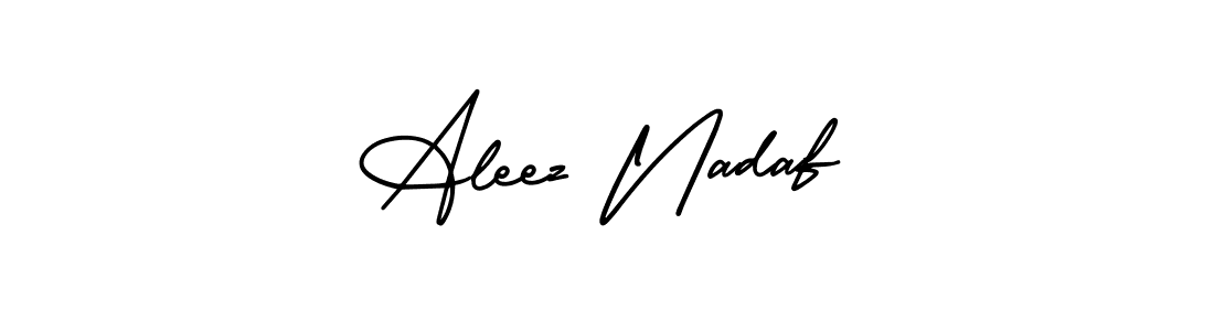 Use a signature maker to create a handwritten signature online. With this signature software, you can design (AmerikaSignatureDemo-Regular) your own signature for name Aleez Nadaf. Aleez Nadaf signature style 3 images and pictures png