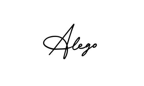 How to make Alego name signature. Use AmerikaSignatureDemo-Regular style for creating short signs online. This is the latest handwritten sign. Alego signature style 3 images and pictures png