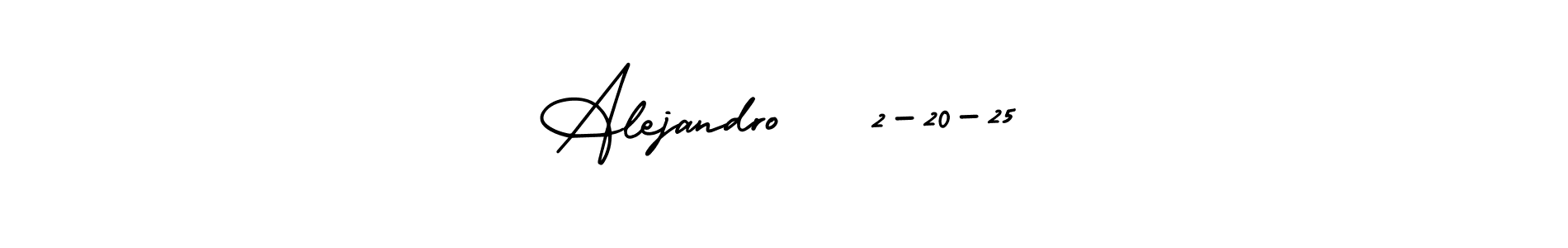 It looks lik you need a new signature style for name Alejandro   2-20-25. Design unique handwritten (AmerikaSignatureDemo-Regular) signature with our free signature maker in just a few clicks. Alejandro   2-20-25 signature style 3 images and pictures png