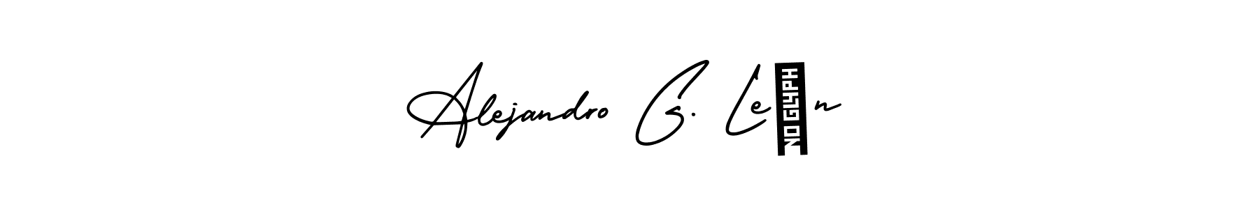 Use a signature maker to create a handwritten signature online. With this signature software, you can design (AmerikaSignatureDemo-Regular) your own signature for name Alejandro G. León. Alejandro G. León signature style 3 images and pictures png