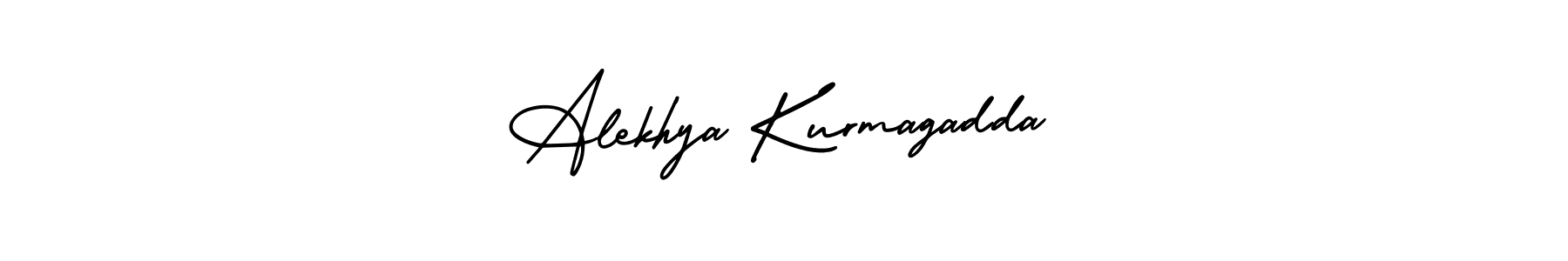 The best way (AmerikaSignatureDemo-Regular) to make a short signature is to pick only two or three words in your name. The name Alekhya Kurmagadda include a total of six letters. For converting this name. Alekhya Kurmagadda signature style 3 images and pictures png