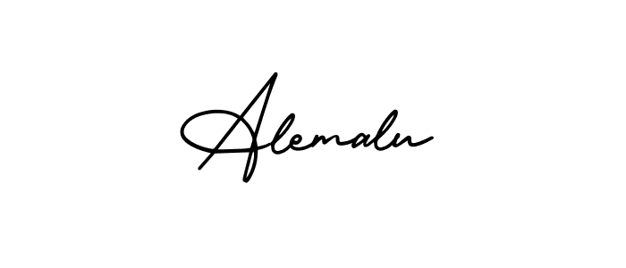 Make a beautiful signature design for name Alemalu. With this signature (AmerikaSignatureDemo-Regular) style, you can create a handwritten signature for free. Alemalu signature style 3 images and pictures png