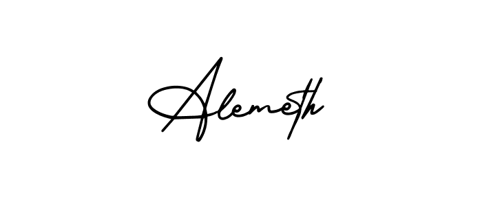 Make a beautiful signature design for name Alemeth. With this signature (AmerikaSignatureDemo-Regular) style, you can create a handwritten signature for free. Alemeth signature style 3 images and pictures png