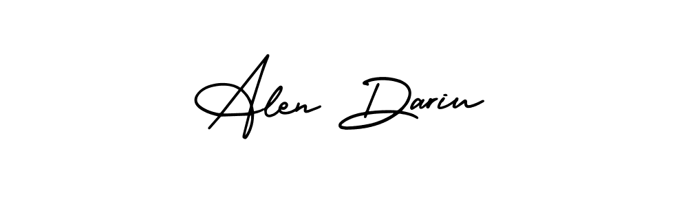 Make a beautiful signature design for name Alen Dariu. With this signature (AmerikaSignatureDemo-Regular) style, you can create a handwritten signature for free. Alen Dariu signature style 3 images and pictures png