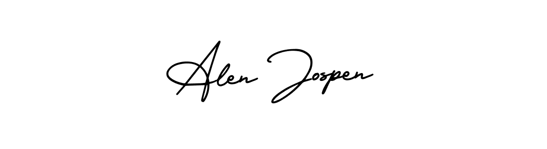 It looks lik you need a new signature style for name Alen Jospen. Design unique handwritten (AmerikaSignatureDemo-Regular) signature with our free signature maker in just a few clicks. Alen Jospen signature style 3 images and pictures png