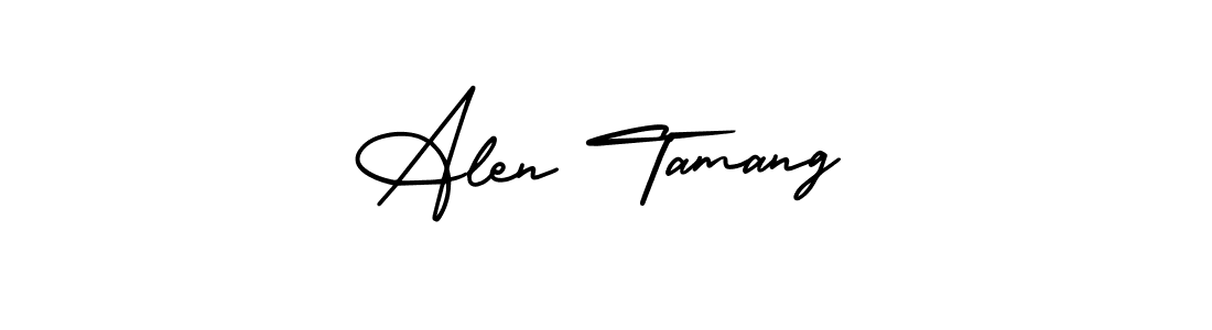 It looks lik you need a new signature style for name Alen Tamang. Design unique handwritten (AmerikaSignatureDemo-Regular) signature with our free signature maker in just a few clicks. Alen Tamang signature style 3 images and pictures png