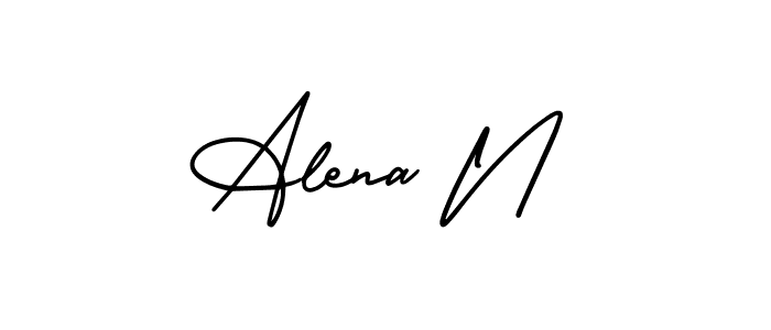 Make a beautiful signature design for name Alena N. With this signature (AmerikaSignatureDemo-Regular) style, you can create a handwritten signature for free. Alena N signature style 3 images and pictures png