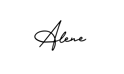 How to make Alene name signature. Use AmerikaSignatureDemo-Regular style for creating short signs online. This is the latest handwritten sign. Alene signature style 3 images and pictures png