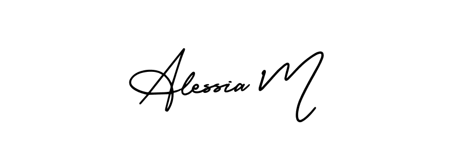 Alessia M stylish signature style. Best Handwritten Sign (AmerikaSignatureDemo-Regular) for my name. Handwritten Signature Collection Ideas for my name Alessia M. Alessia M signature style 3 images and pictures png