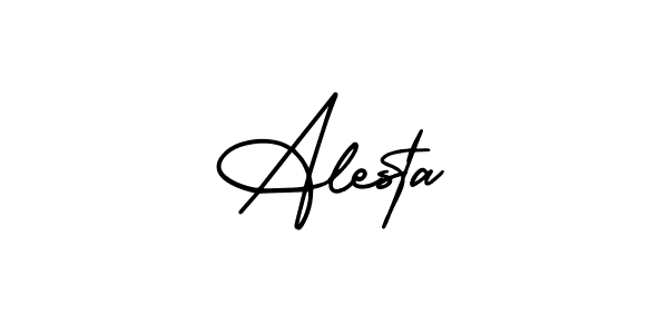 How to Draw Alesta signature style? AmerikaSignatureDemo-Regular is a latest design signature styles for name Alesta. Alesta signature style 3 images and pictures png