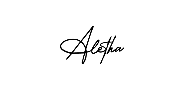 Make a beautiful signature design for name Aletha. With this signature (AmerikaSignatureDemo-Regular) style, you can create a handwritten signature for free. Aletha signature style 3 images and pictures png