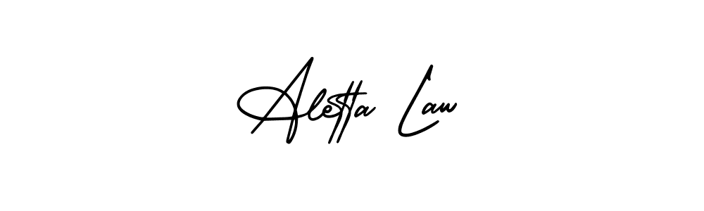 The best way (AmerikaSignatureDemo-Regular) to make a short signature is to pick only two or three words in your name. The name Aletta Law include a total of six letters. For converting this name. Aletta Law signature style 3 images and pictures png
