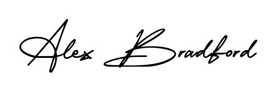 A timeless handwritten aesthetic for Alex Bradford. The AmerikaSignatureDemo-Regular font gives your signature a handcrafted feel with natural curves. Alex Bradford signature style 3 images and pictures png