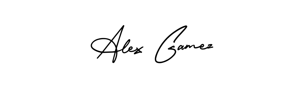 The best way (AmerikaSignatureDemo-Regular) to make a short signature is to pick only two or three words in your name. The name Alex Gamez include a total of six letters. For converting this name. Alex Gamez signature style 3 images and pictures png