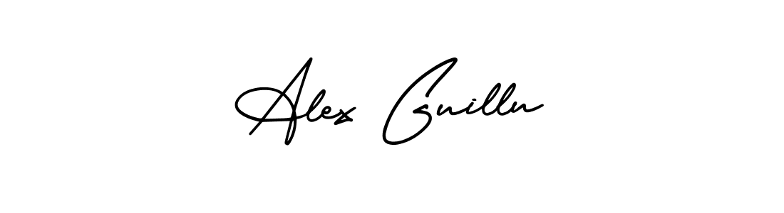 How to make Alex Guillu name signature. Use AmerikaSignatureDemo-Regular style for creating short signs online. This is the latest handwritten sign. Alex Guillu signature style 3 images and pictures png