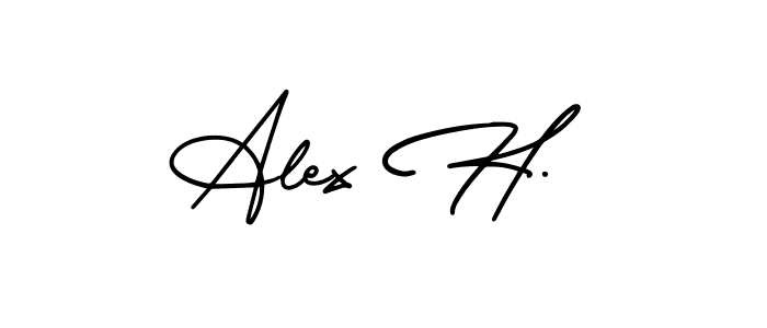 You should practise on your own different ways (AmerikaSignatureDemo-Regular) to write your name (Alex H.) in signature. don't let someone else do it for you. Alex H. signature style 3 images and pictures png