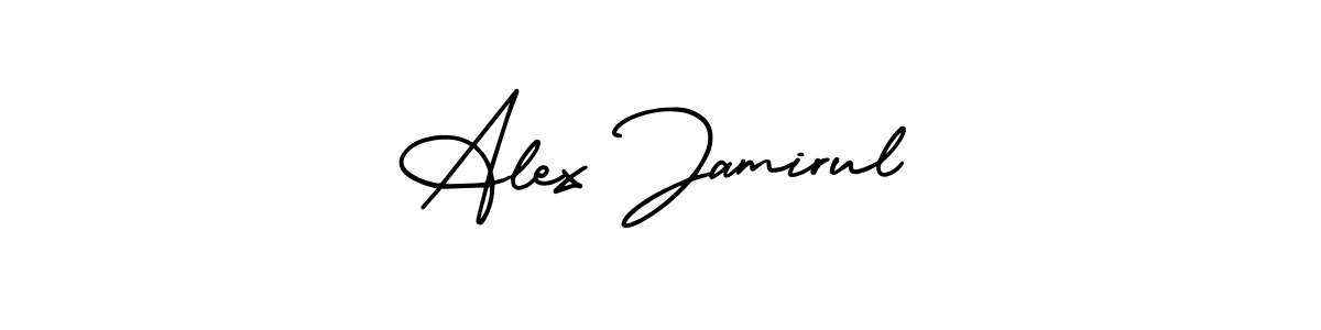 Similarly AmerikaSignatureDemo-Regular is the best handwritten signature design. Signature creator online .You can use it as an online autograph creator for name Alex Jamirul. Alex Jamirul signature style 3 images and pictures png