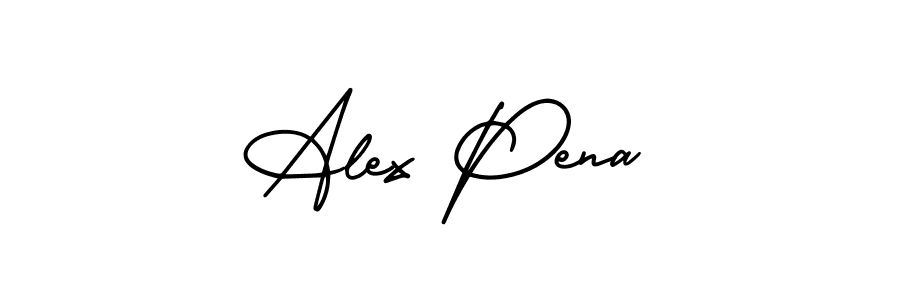 The best way (AmerikaSignatureDemo-Regular) to make a short signature is to pick only two or three words in your name. The name Alex Pena include a total of six letters. For converting this name. Alex Pena signature style 3 images and pictures png