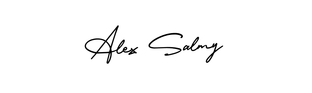 AmerikaSignatureDemo-Regular is a professional signature style that is perfect for those who want to add a touch of class to their signature. It is also a great choice for those who want to make their signature more unique. Get Alex Salmy name to fancy signature for free. Alex Salmy signature style 3 images and pictures png