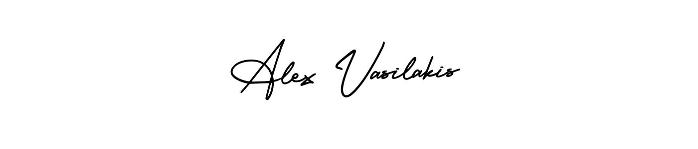 You should practise on your own different ways (AmerikaSignatureDemo-Regular) to write your name (Alex Vasilakis) in signature. don't let someone else do it for you. Alex Vasilakis signature style 3 images and pictures png