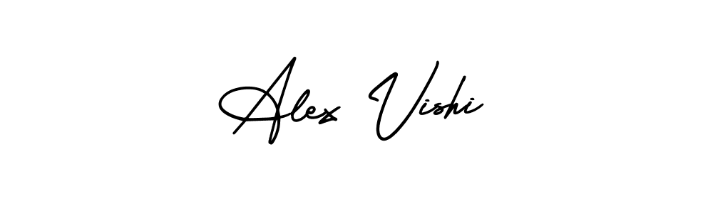 The best way (AmerikaSignatureDemo-Regular) to make a short signature is to pick only two or three words in your name. The name Alex Vishi include a total of six letters. For converting this name. Alex Vishi signature style 3 images and pictures png