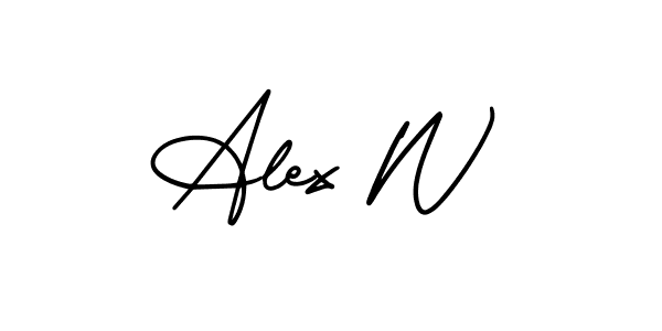 Similarly AmerikaSignatureDemo-Regular is the best handwritten signature design. Signature creator online .You can use it as an online autograph creator for name Alex W. Alex W signature style 3 images and pictures png