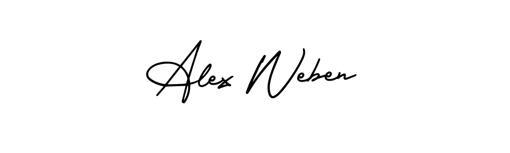 How to make Alex Weben name signature. Use AmerikaSignatureDemo-Regular style for creating short signs online. This is the latest handwritten sign. Alex Weben signature style 3 images and pictures png
