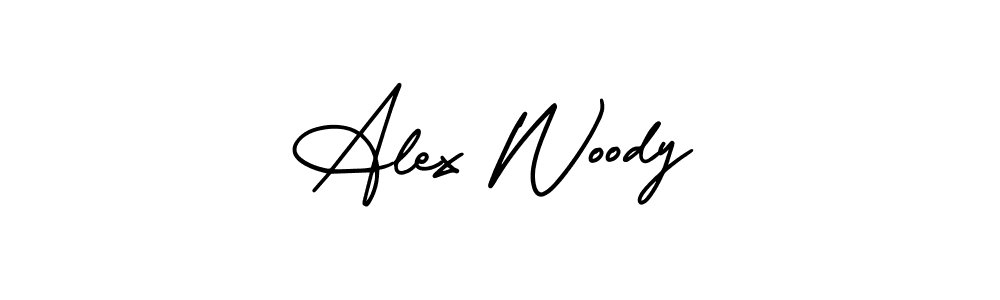 The best way (AmerikaSignatureDemo-Regular) to make a short signature is to pick only two or three words in your name. The name Alex Woody include a total of six letters. For converting this name. Alex Woody signature style 3 images and pictures png