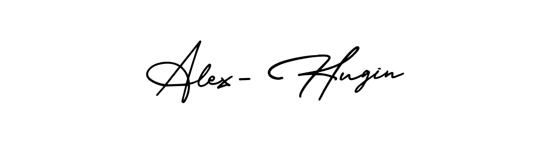 Use a signature maker to create a handwritten signature online. With this signature software, you can design (AmerikaSignatureDemo-Regular) your own signature for name Alex- Hugin. Alex- Hugin signature style 3 images and pictures png