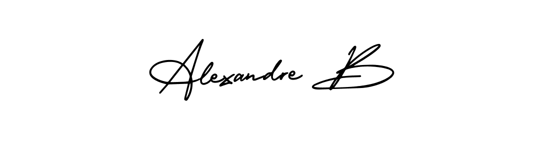 Make a beautiful signature design for name Alexandre B. With this signature (AmerikaSignatureDemo-Regular) style, you can create a handwritten signature for free. Alexandre B signature style 3 images and pictures png