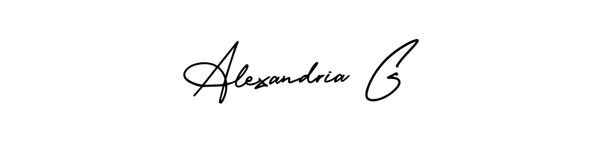 Use a signature maker to create a handwritten signature online. With this signature software, you can design (AmerikaSignatureDemo-Regular) your own signature for name Alexandria G. Alexandria G signature style 3 images and pictures png
