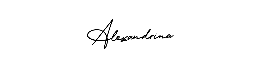 The best way (AmerikaSignatureDemo-Regular) to make a short signature is to pick only two or three words in your name. The name Alexandrina include a total of six letters. For converting this name. Alexandrina signature style 3 images and pictures png