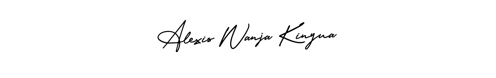 This is the best signature style for the Alexis Wanja Kinyua name. Also you like these signature font (AmerikaSignatureDemo-Regular). Mix name signature. Alexis Wanja Kinyua signature style 3 images and pictures png