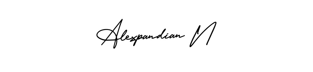 You can use this online signature creator to create a handwritten signature for the name Alexpandian N. This is the best online autograph maker. Alexpandian N signature style 3 images and pictures png