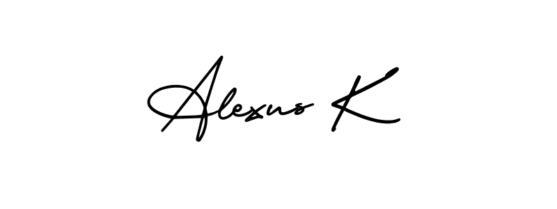 Also You can easily find your signature by using the search form. We will create Alexus K name handwritten signature images for you free of cost using AmerikaSignatureDemo-Regular sign style. Alexus K signature style 3 images and pictures png