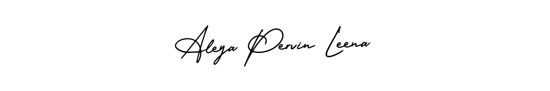 Design your own signature with our free online signature maker. With this signature software, you can create a handwritten (AmerikaSignatureDemo-Regular) signature for name Aleya Pervin Leena. Aleya Pervin Leena signature style 3 images and pictures png