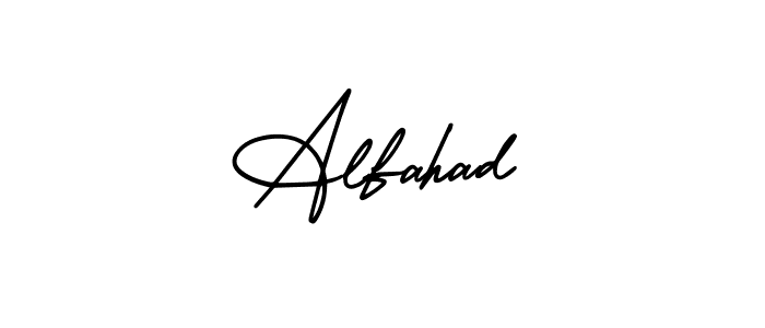 How to make Alfahad name signature. Use AmerikaSignatureDemo-Regular style for creating short signs online. This is the latest handwritten sign. Alfahad signature style 3 images and pictures png