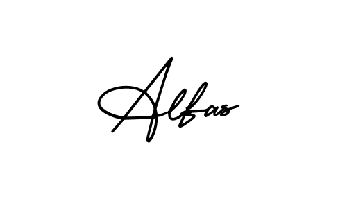 You should practise on your own different ways (AmerikaSignatureDemo-Regular) to write your name (Alfas) in signature. don't let someone else do it for you. Alfas signature style 3 images and pictures png