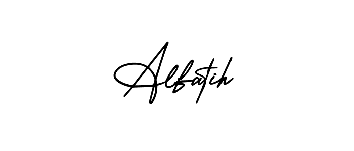 It looks lik you need a new signature style for name Alfatih. Design unique handwritten (AmerikaSignatureDemo-Regular) signature with our free signature maker in just a few clicks. Alfatih signature style 3 images and pictures png