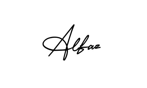 Use a signature maker to create a handwritten signature online. With this signature software, you can design (AmerikaSignatureDemo-Regular) your own signature for name Alfaz. Alfaz signature style 3 images and pictures png