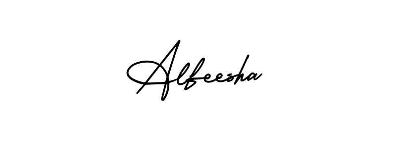 Use a signature maker to create a handwritten signature online. With this signature software, you can design (AmerikaSignatureDemo-Regular) your own signature for name Alfeesha. Alfeesha signature style 3 images and pictures png