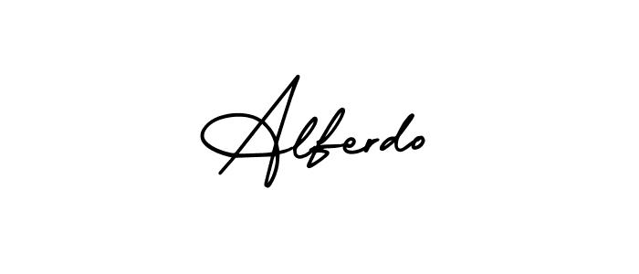 Use a signature maker to create a handwritten signature online. With this signature software, you can design (AmerikaSignatureDemo-Regular) your own signature for name Alferdo. Alferdo signature style 3 images and pictures png