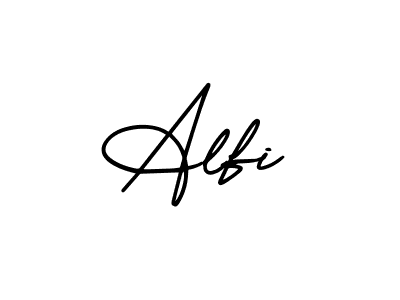 It looks lik you need a new signature style for name Alfi. Design unique handwritten (AmerikaSignatureDemo-Regular) signature with our free signature maker in just a few clicks. Alfi signature style 3 images and pictures png