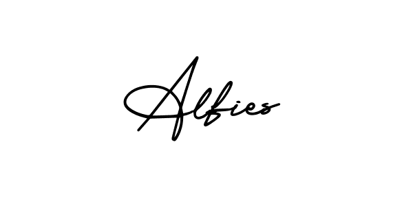 Use a signature maker to create a handwritten signature online. With this signature software, you can design (AmerikaSignatureDemo-Regular) your own signature for name Alfies. Alfies signature style 3 images and pictures png