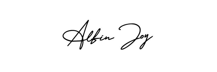 How to make Alfin Joy name signature. Use AmerikaSignatureDemo-Regular style for creating short signs online. This is the latest handwritten sign. Alfin Joy signature style 3 images and pictures png