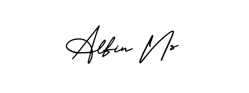 Create a beautiful signature design for name Alfin Ns. With this signature (AmerikaSignatureDemo-Regular) fonts, you can make a handwritten signature for free. Alfin Ns signature style 3 images and pictures png