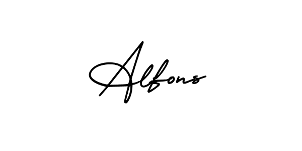 Alfons stylish signature style. Best Handwritten Sign (AmerikaSignatureDemo-Regular) for my name. Handwritten Signature Collection Ideas for my name Alfons. Alfons signature style 3 images and pictures png