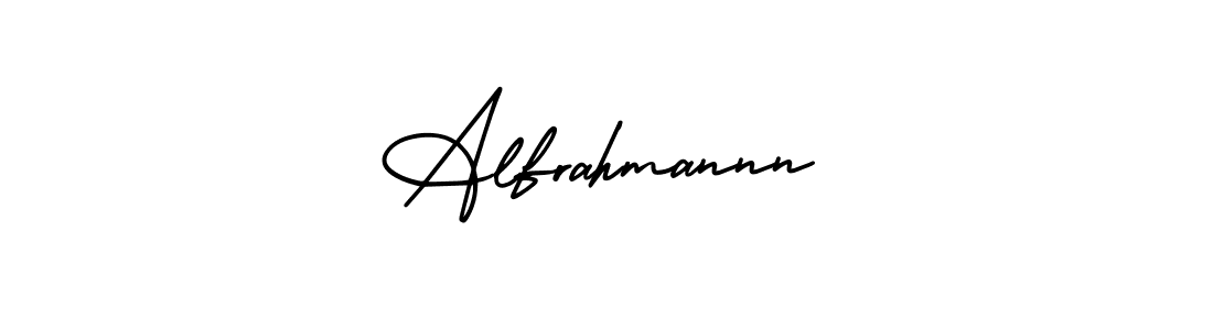 The best way (AmerikaSignatureDemo-Regular) to make a short signature is to pick only two or three words in your name. The name Alfrahmannn include a total of six letters. For converting this name. Alfrahmannn signature style 3 images and pictures png