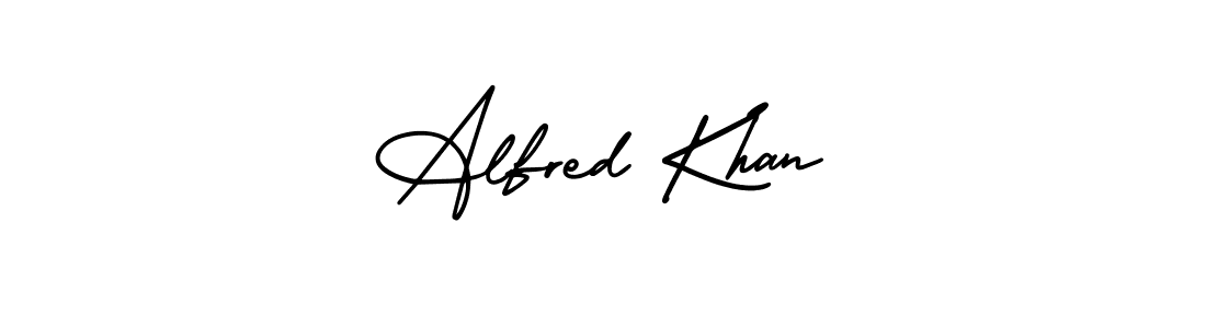 Also You can easily find your signature by using the search form. We will create Alfred Khan name handwritten signature images for you free of cost using AmerikaSignatureDemo-Regular sign style. Alfred Khan signature style 3 images and pictures png